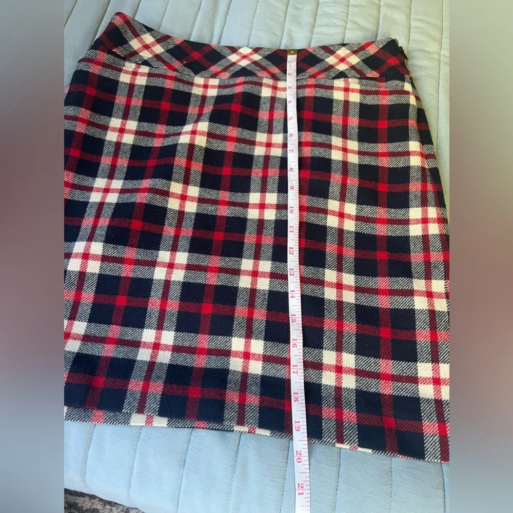 Talbots Plaid Wool Blend Lined Pencil Skirt